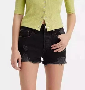 Levi’s 501 High Rise Women’s Denim Jean Shorts Stowaway Black Size 27. NWT. 7/5 - Picture 1 of 7