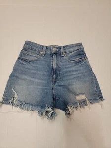 PAIGE Dani Short in Leela Destructed Womens SZ 23 Fray Hem Stretch High Rise - Picture 1 of 9