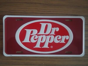 DR PEPPER GEPRÄGTES METALL ALUMINIUM NUMMERNSCHILD AUTOSCHILD NUMMER #00366-00 - Bild 1 von 5