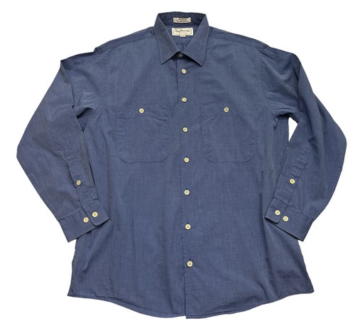 Camicia vintage Burberrys of London uomo 16 33 (M L) 100% cotone chambray abbottonata USA