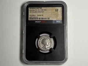 Roman Empire AD 238-244 Gordian III Silver Double Denarius NGC VF – VaultBox - Picture 1 of 3