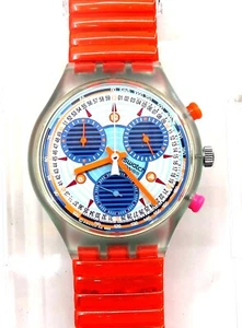 New Swatch Chrono Watch INSPYRAL SCG102 with Case & Papers 1994 AS-IS READ NOTES - Picture 1 of 12