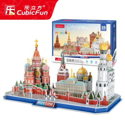 CubicFun Moscow City Skyline Building 3D Puzzle Construction Bricks Set Boy Joys - Image 1 of 3