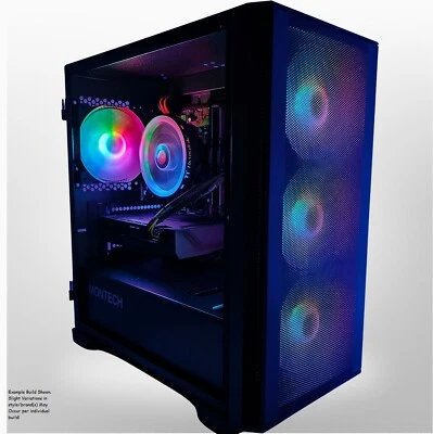 Gaming Desktop Computer With RTX 4060 AMD Ryzen 7 5700X SSD Windows 11 PC RGB - Image 1 of 4