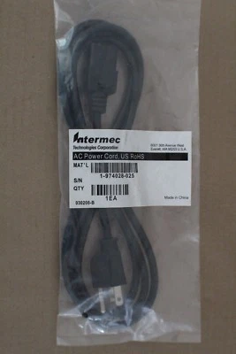 INTERMEC 1-974028-025  AC Power Cord US RoHS 1974028025 - Image 1 of 4