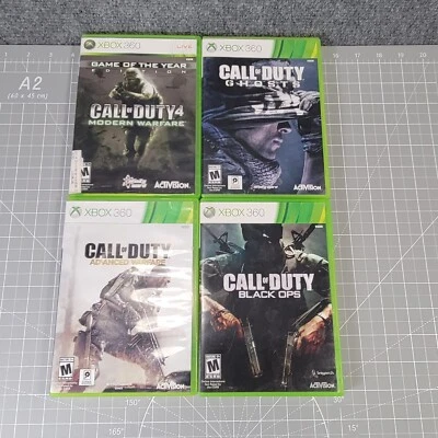 Call of Duty Microsoft Xbox 360 Lot 4 Ghosts Modern & Advanced Warfare Black Ops - Image 1 of 3