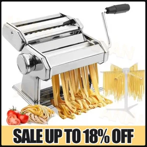 Pasta Machine Roller 6 Settings PASTA MAKER Spaghetti Lasagne Cutter Kitchen DIY - Picture 1 of 16
