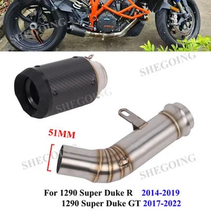 For 1290 Super Duke R 14-19/GT 17-22 Motorcycle Escape Exhaust 51MM Carbon Fiber - Picture 1 of 5