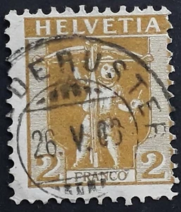 1906 Switzerland 2c ochre William Tell's son stamp Niederuster cds - Picture 1 of 2