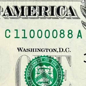 SUPER TRINARY Flipper Rotator 1s 0s 8s UNCIRCULATED Dollar Serial Number UNC - Bild 1 von 3