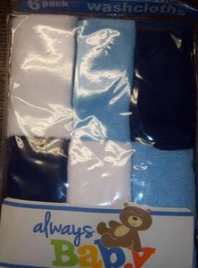 New Boy's Always Baby Una marca registrada de Gerber 6PK TERRY WASH CLOTHS - Imagen 1 de 1