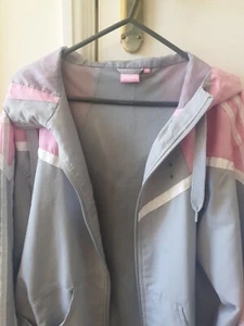 Lonsdale Jacket Size 18 pink grey white hooded (broken zip) - Picture 1 of 11