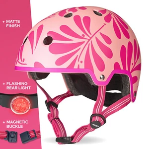 Casco Micro Scooters Floral Rosa Lujo Tallas Medianas 55-58cm - Imagen 1 de 6