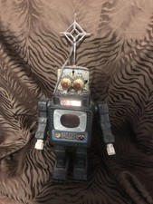 WORKS!  Vintage ALPS JAPAN TELEVISION SPACE MAN TIN TV ROBOT
