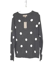 Philosophy 100 % Kaschmir Pullover grau weiß gepunktet Größe Medium neu mit Etikett - Bild 1 von 19