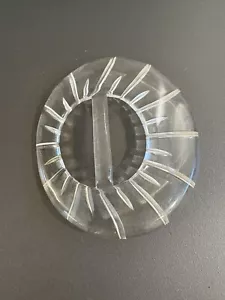 Vintage Lucite Buckle Clear Circle Reverse Carved Circa 1960 Retro - Picture 1 of 8