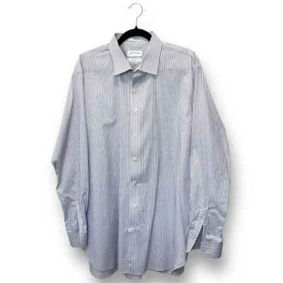 Camisa de vestir John W. Nordstrom para hombre ajuste púrpura a rayas talla 17,5 XL Foto 1 de 4