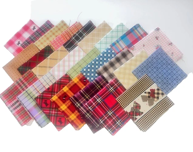 10" Pre-Cut Fabric Squares  - PLAID Prints - 40 Pieces - Image 1 of 1