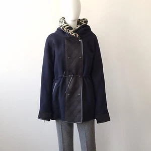 219.95€ MAISON SCOTCH WOOL DUFFLE COAT PARKA JACKET 2 M 38 USA8 UK10 BLUE - Picture 1 of 14