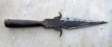 Antique Old Rare Indian Hand Forged Solid Iron Unique Shape Spear Head Lance
