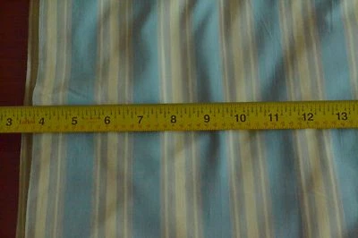 32" Long x 35" Wide, Vintage 1940’s-60’s, Blue Gray White Striped Cotton, M4390 - Image 1 of 4