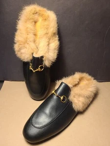 Zapatillas de casa Vero Cuoio de cuero suave y piel de conejo forradas de mordida de caballo 265 1,5 - Imagen 1 de 8