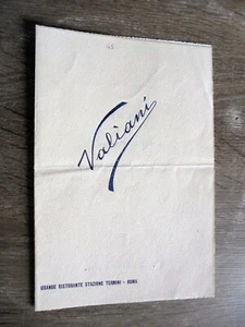 Menù - VALIANI - Grande Ristorante Stazione Termini - Roma - 5 Giugno 1924 - Foto 1 di 2