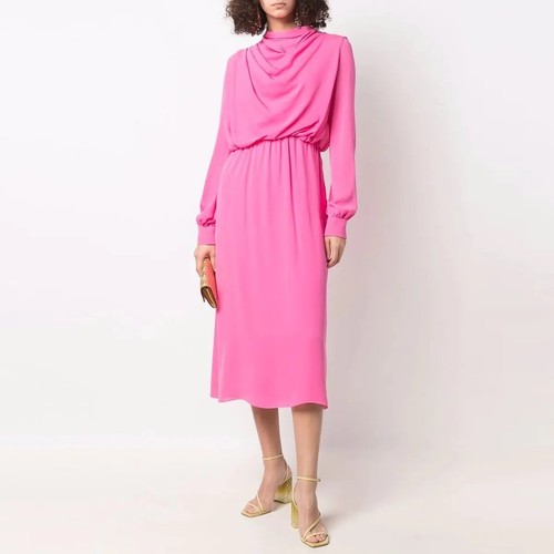 Abito Georgette Valentino Drape a maniche lunghe. 36 IT NUOVO CON ETICHETTE