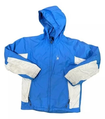 SPYDER Girls Winter Coat Blue & White 12 Ski Jacket Insulated READ - Image 1 of 4
