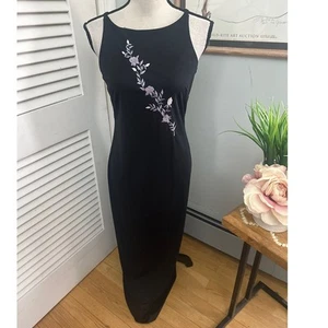 Vintage Y2K CITY TRIANGLES Womens Dress Black Sheath Gringe Whimsigoth Evening 7 - Picture 1 of 11