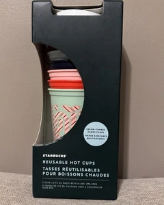 Starbucks Reusable Color Changing Hot Cups Holiday Collection Zuckerstange NEU BOX - Bild 1 von 3