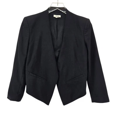 Helmut Lang Cropped Blazer Jacket Womens 4 Black Wool Avant Gard Designer USA - Image 1 of 4