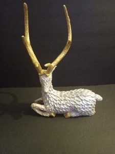 Vintage Gump reindeer stag Glitter figurine made in Phillipines 12X9.5 - Picture 1 of 7