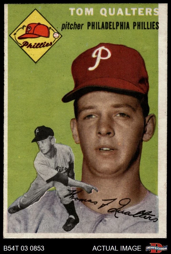 1954 Topps #174 Tom Qualters Phillies 6 - EX/MT - Image 1 of 1