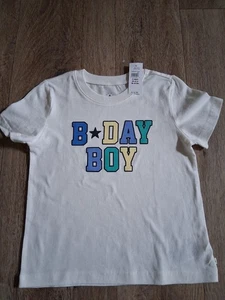 NWT Gap Kids Boy's Birthday Boy Graphic Shirt White Size 5 - Picture 1 of 1