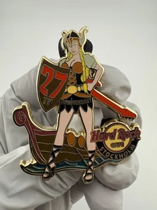 HARD ROCK CAFE STOCKHOLM 27TH ANNIVERSARY GIRL ENAMEL LAPEL PIN - Picture 1 of 9