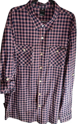 Men’s Size 5X enyce Plaid Blue Red White Button Shirt Roll Tab Sleeves READ - Image 1 of 4