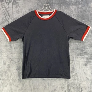 Our Legacy Team Knit Navy Red White Ringer T Shirt Size 50(Large) - Picture 1 of 12