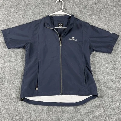 Adidas Jacket Womens Medium Blue Climashell North Ranch Golf Short Sleeve Zip - Image 1 of 4