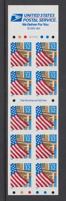 US #2920De Flag Over Porch Booklet Pane of 10 Self-Adhesive 32 Cent Stamps MNH - Image 1 of 2