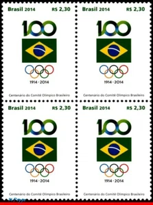 3277 Brazil 2014 BRAZILIAN OLYMPIC COMMITTEE, FLAG, SPORTS, OLYMPICS, BLOCK MNH - Picture 1 of 2