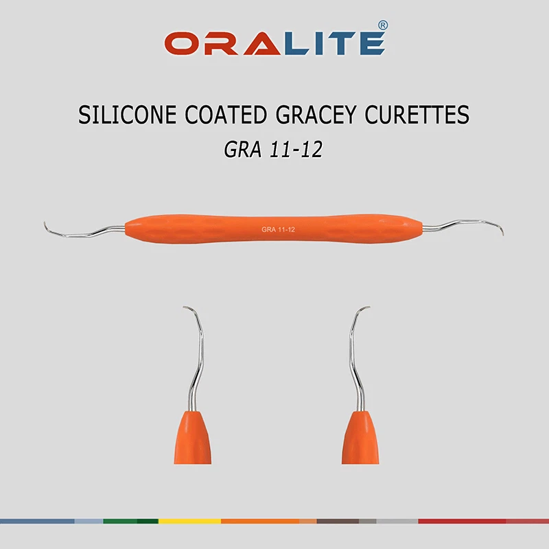 Escalador de instrumentos dentales recubiertos de silicona Gracey Curettes GRA 11/12 periodontal  Foto 1 de 3