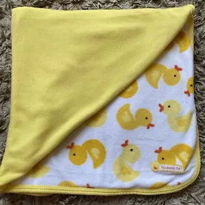 Carters Rubber Duck Baby Blanket Reversible Ducky Squeeze Me Yellow White Duckie - Picture 1 of 15