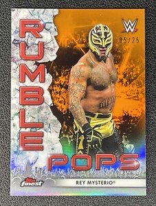 2021 Topps Finest WWE Rey Mysterio Rumble Pops #RP-8 Orange Refractor /25