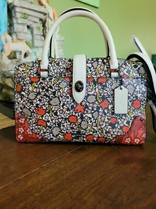 COACH LITTLE CROSSBODY PURSE "SMALL MERCER" MULTI FLOWER NWT $350 - Picture 1 of 12