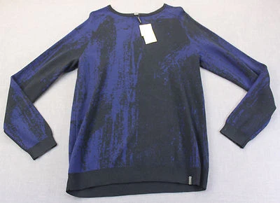 SUÉTER CALVIN KLEIN Hombre Capitán Espacial Combo AZUL Y NEGRO Algodón Modal Nuevo con Etiquetas M $90 Foto 1 de 3