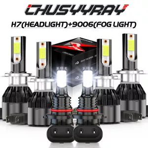 For Jaguar XJ8 1998-2003 Combo 6x LED Headlight High/Low + Fog Light Bulbs US - Picture 1 of 16