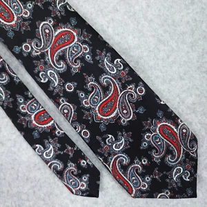 Christian Dior Tie Black Silk Paisley Made In USA Woven In Italy Classic Mens - Picture 1 of 6