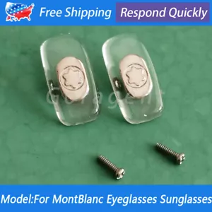 New MontBlanc Screw-in Nose Pads Replacement For Eyeglasses Sunglasses Silver - Picture 1 of 6