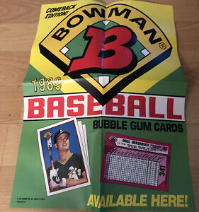 1989 Bowman Comeback Promo Poster Mark McGwire Athletics Orel Hershiser Dodgers
